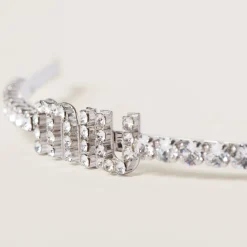 Steel/crystal Rigid Crystal Headband | Miu Miu