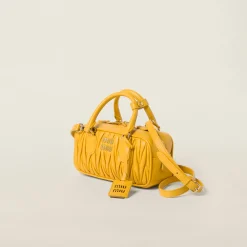 Sunny Yellow Arcadie Matelassé Nappa Leather Bag | Miu Miu