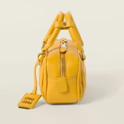 Sunny Yellow Arcadie Matelassé Nappa Leather Bag | Miu Miu