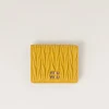 Sunny Yellow Small Matelassé Nappa Leather Wallet | Miu Miu