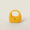 Sunny Yellow Wander Matelassé Nappa Leather Hobo Bag | Miu Miu