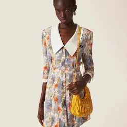 Sunny Yellow Wander Matelassé Nappa Leather Hobo Bag | Miu Miu