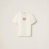 Tan / Pink Jersey T-shirt | Miu Miu