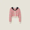 Tan/red Cashmere Knit Cardigan | Miu Miu