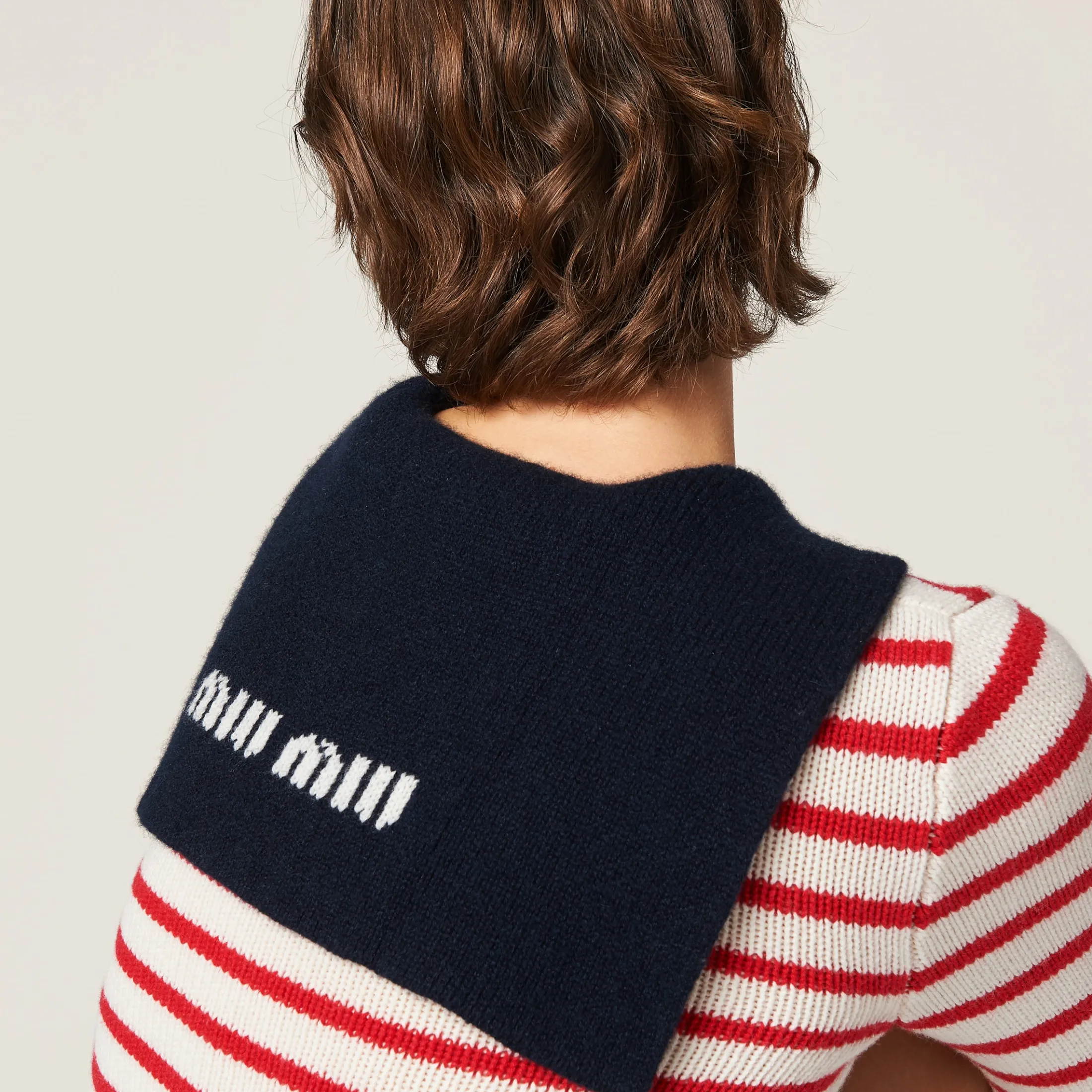 Tan/red Cashmere Knit Cardigan | Miu Miu