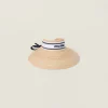 Tan/white Raffia-effect Fabric Visor | Miu Miu