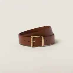 Tobacco Leather Belt | Miu Miu