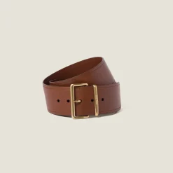Tobacco Leather Belt | Miu Miu
