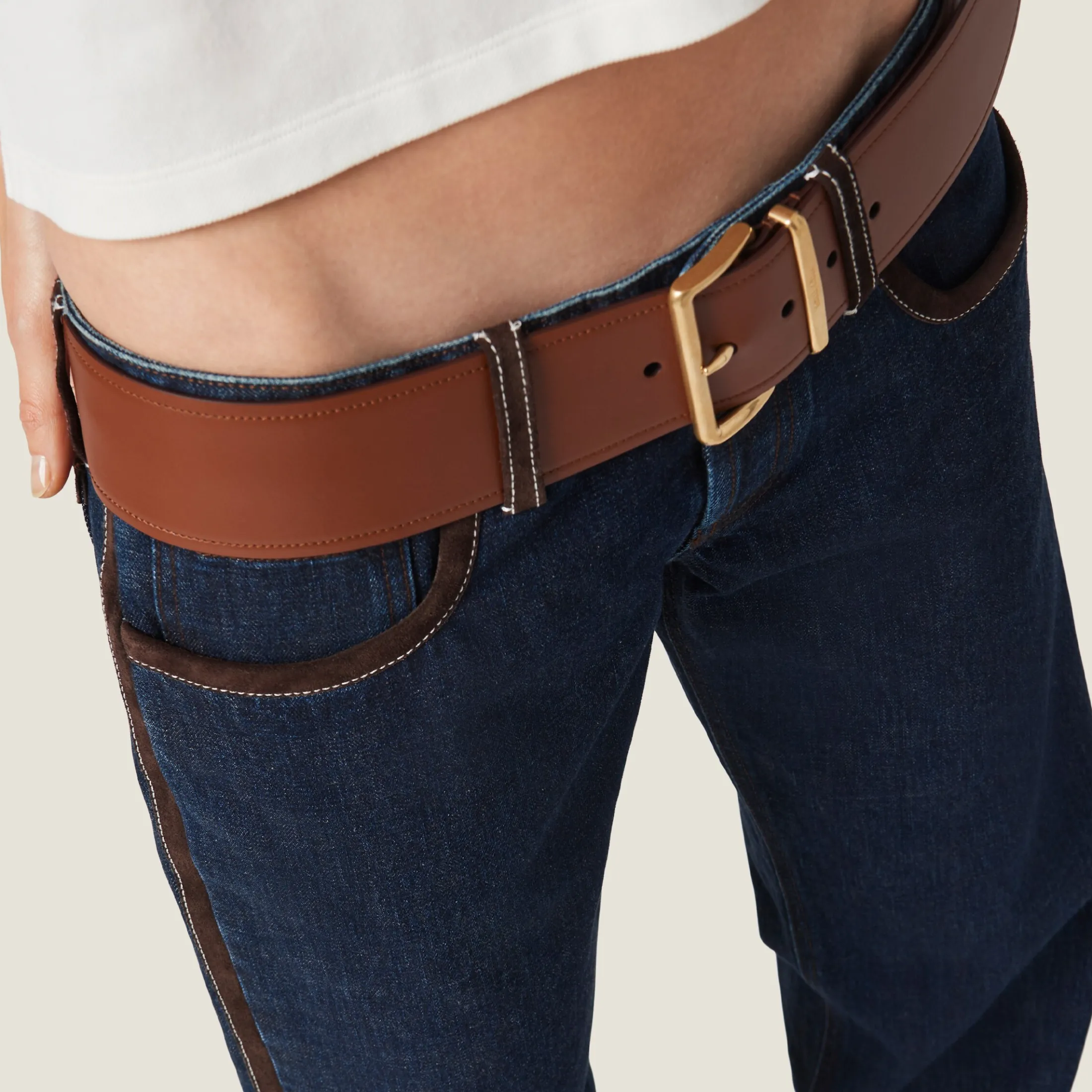 Tobacco Leather Belt | Miu Miu