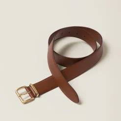 Tobacco Leather Belt | Miu Miu
