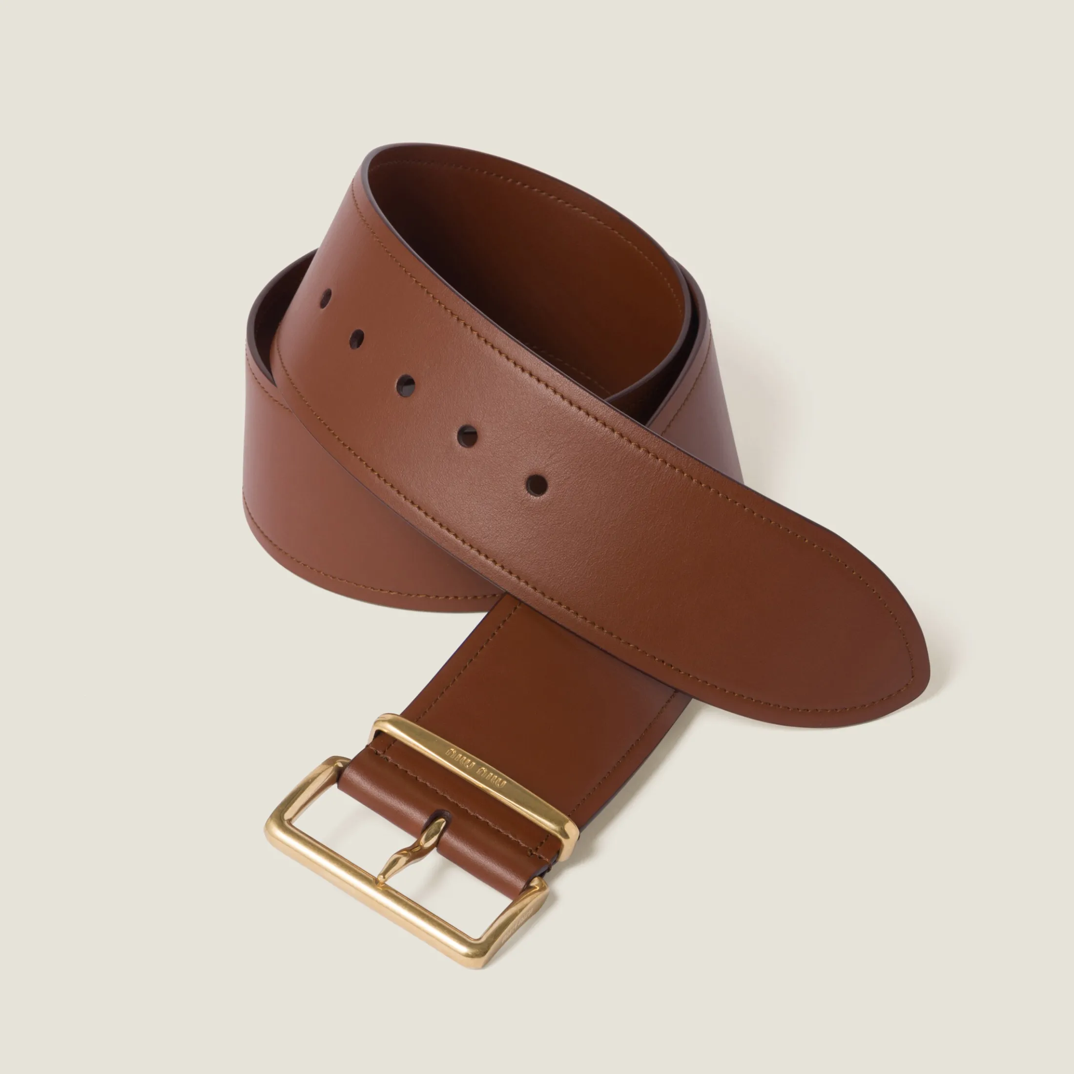 Tobacco Leather Belt | Miu Miu