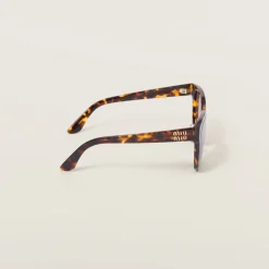 Tobacco Miu Miu Logo Sunglasses | Miu Miu