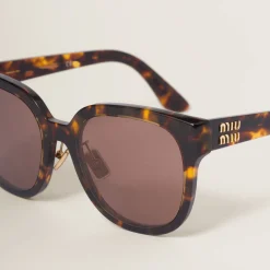 Tobacco Miu Miu Logo Sunglasses | Miu Miu