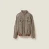 Tobacco Prince Of Wales Checked Blouson Jacket | Miu Miu