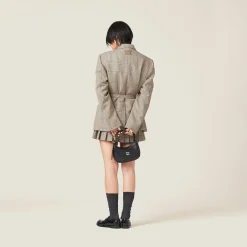 Tobacco Single-breasted Prince Of Wales Check Jacket | Miu Miu