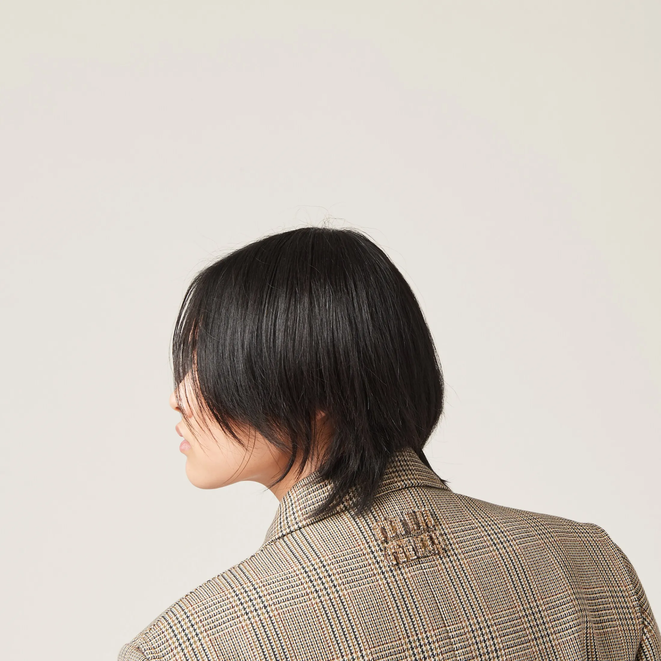 Tobacco Single-breasted Prince Of Wales Check Jacket | Miu Miu