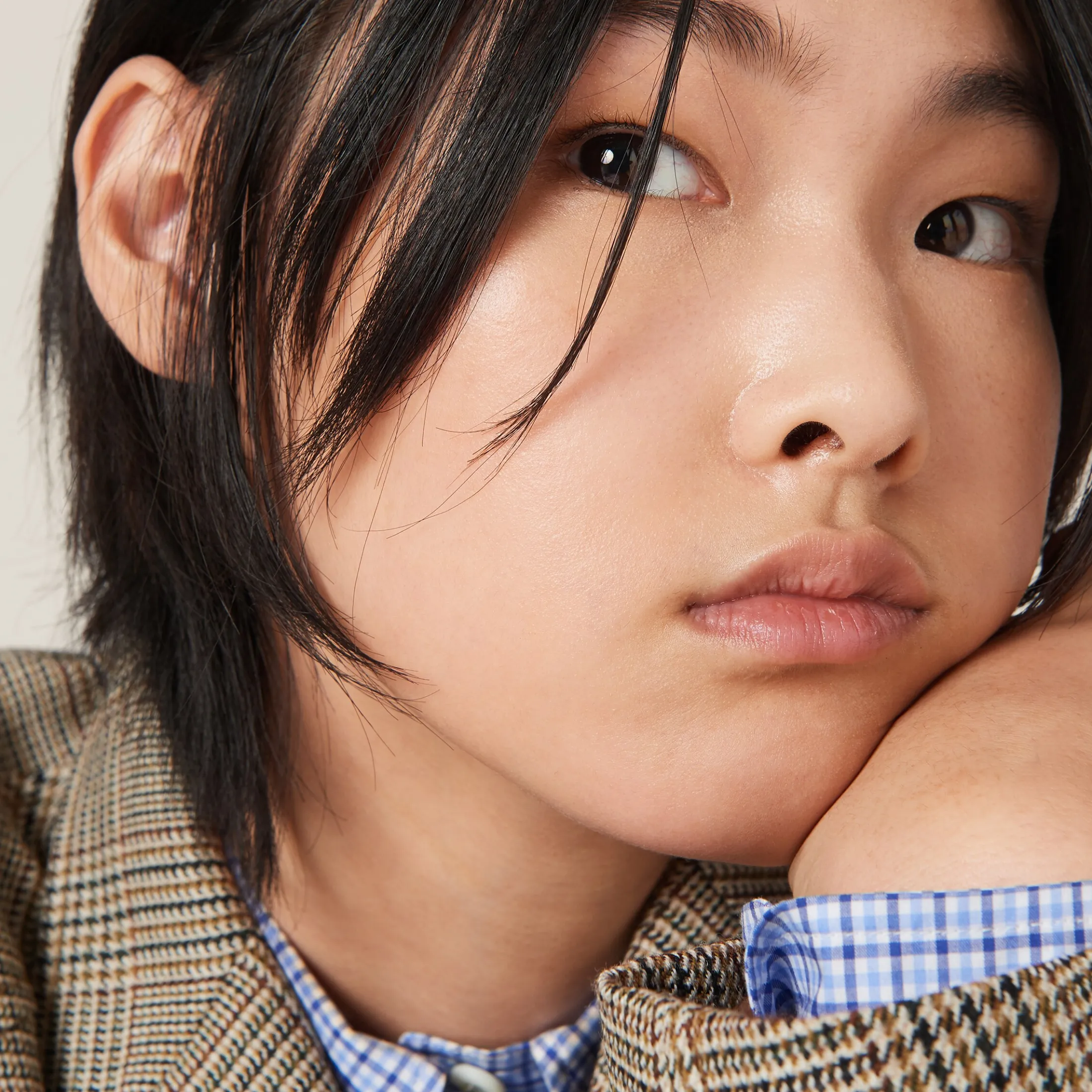 Tobacco Single-breasted Prince Of Wales Check Jacket | Miu Miu