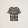 Tobacco/bluette/green Jersey T-shirt | Miu Miu