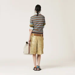 Tobacco/bluette/green Jersey T-shirt | Miu Miu