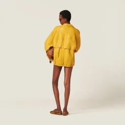 Topaz Nappa Leather Jacket | Miu Miu
