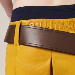 Topaz Nappa Leather Skirt | Miu Miu
