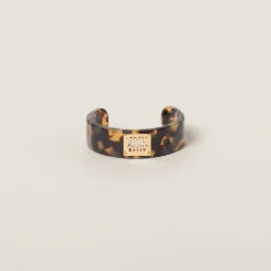 Tortoiseshell/gold Plexiglass And Metal Bracelet | Miu Miu