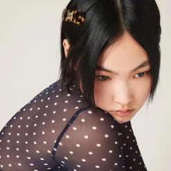 Tortoiseshell/gold Plexiglas And Metal Hair Clip | Miu Miu