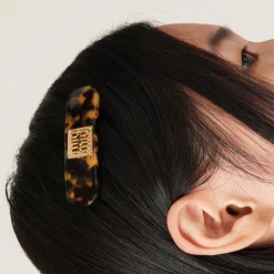 Tortoiseshell/gold Plexiglas And Metal Hair Clip | Miu Miu