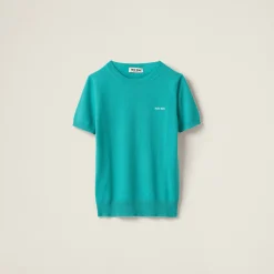 Turquoise Cashmere Sweater | Miu Miu