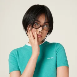 Turquoise Cashmere Sweater | Miu Miu