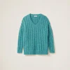 Turquoise Wool And Cashmere Sweater | Miu Miu