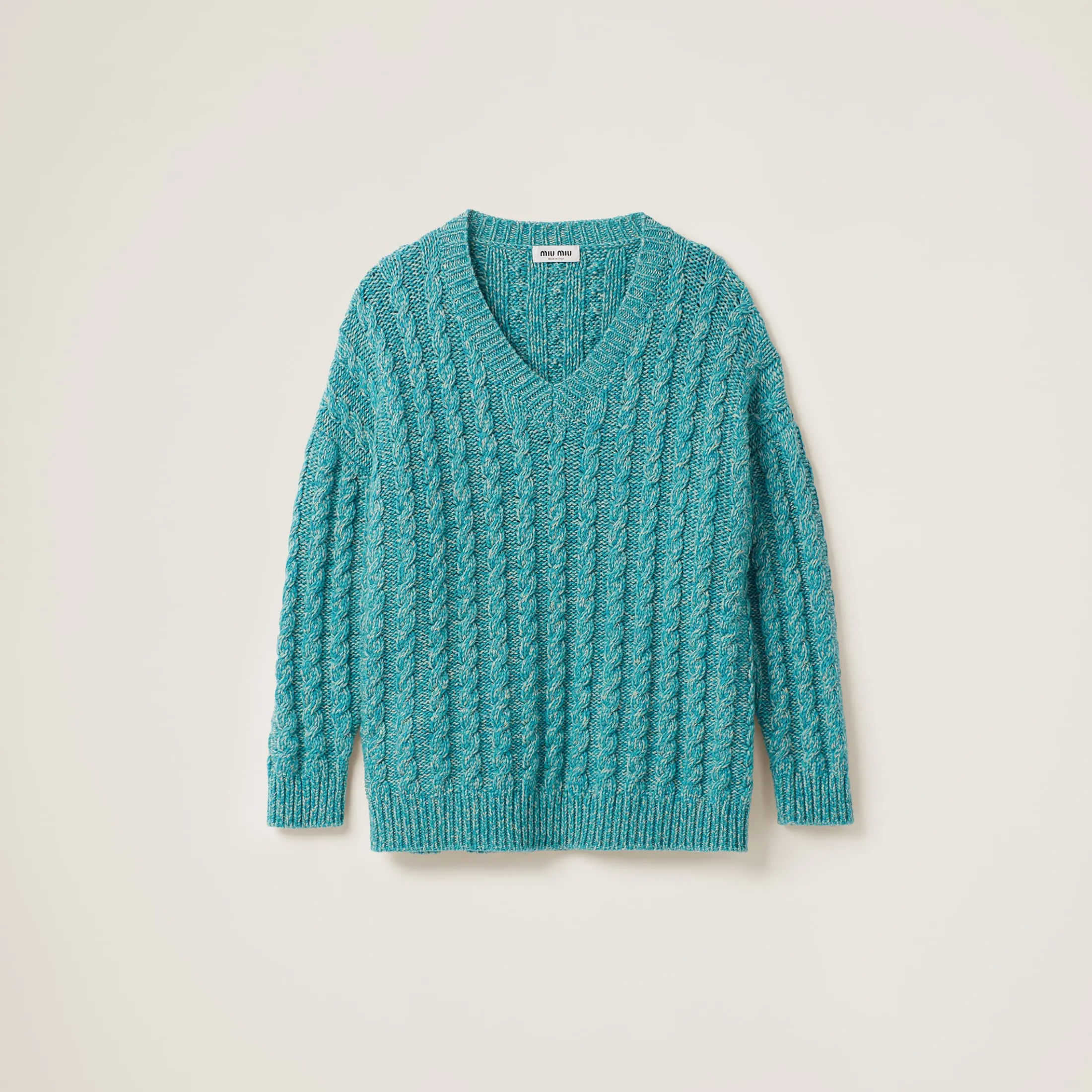 Turquoise Wool And Cashmere Sweater | Miu Miu