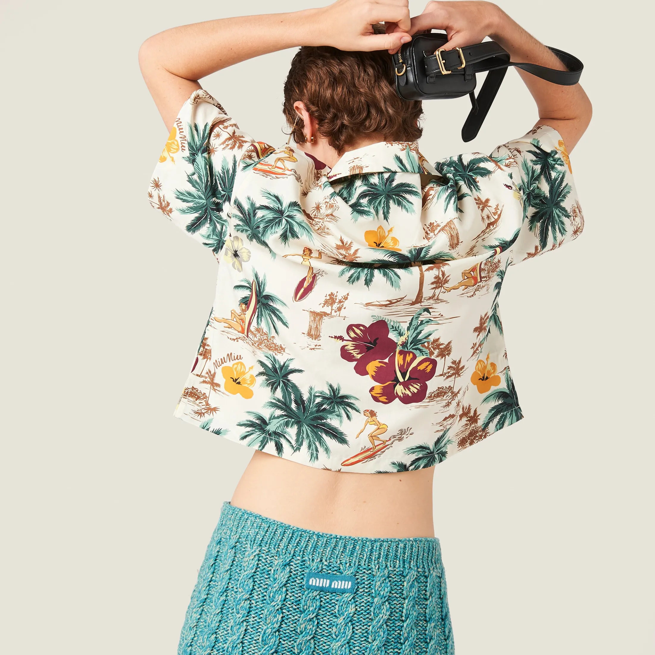 Turquoise Wool And Cashmere Skirt | Miu Miu