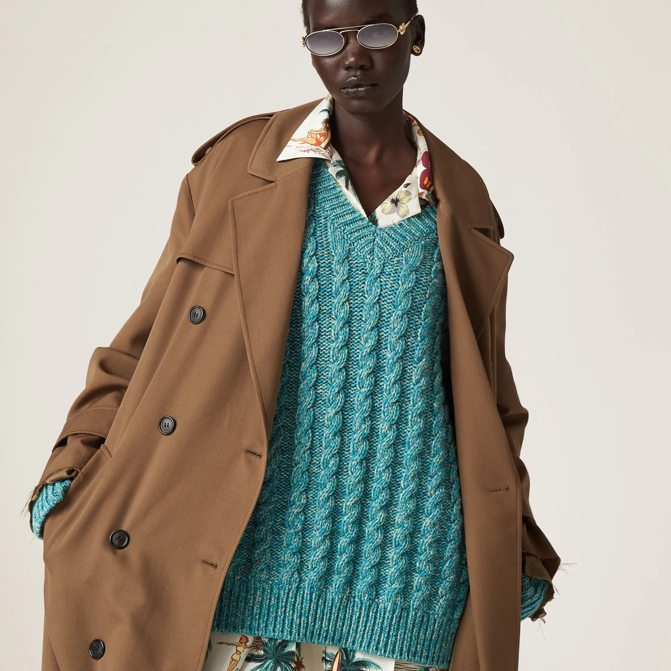 Turquoise Wool And Cashmere Sweater | Miu Miu