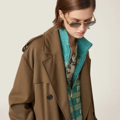 Turquoise Wool And Cashmere Knit Cardigan | Miu Miu