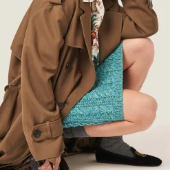Turquoise Wool And Cashmere Skirt | Miu Miu