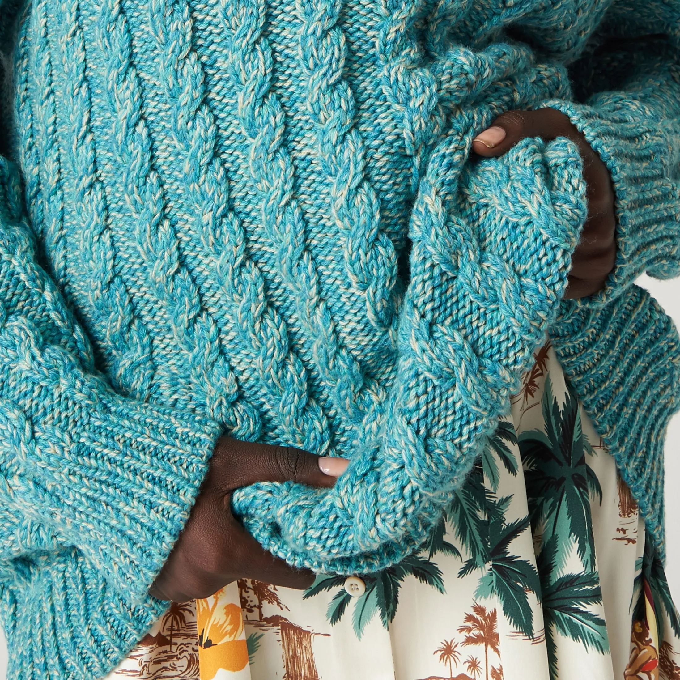 Turquoise Wool And Cashmere Sweater | Miu Miu