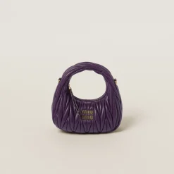 Violet Wander Matelassé Nappa Leather Hobo Mini-bag | Miu Miu