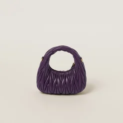 Violet Wander Matelassé Nappa Leather Hobo Mini-bag | Miu Miu