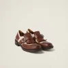 Walnut Brown / Cord Church's X Miu Miu Shanghai Leather And Linen Shoes | Miu Miu