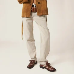 Walnut Brown / Cord Church's X Miu Miu Shanghai Leather And Linen Shoes | Miu Miu