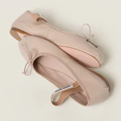 Water Lily Leather Ballerinas | Miu Miu
