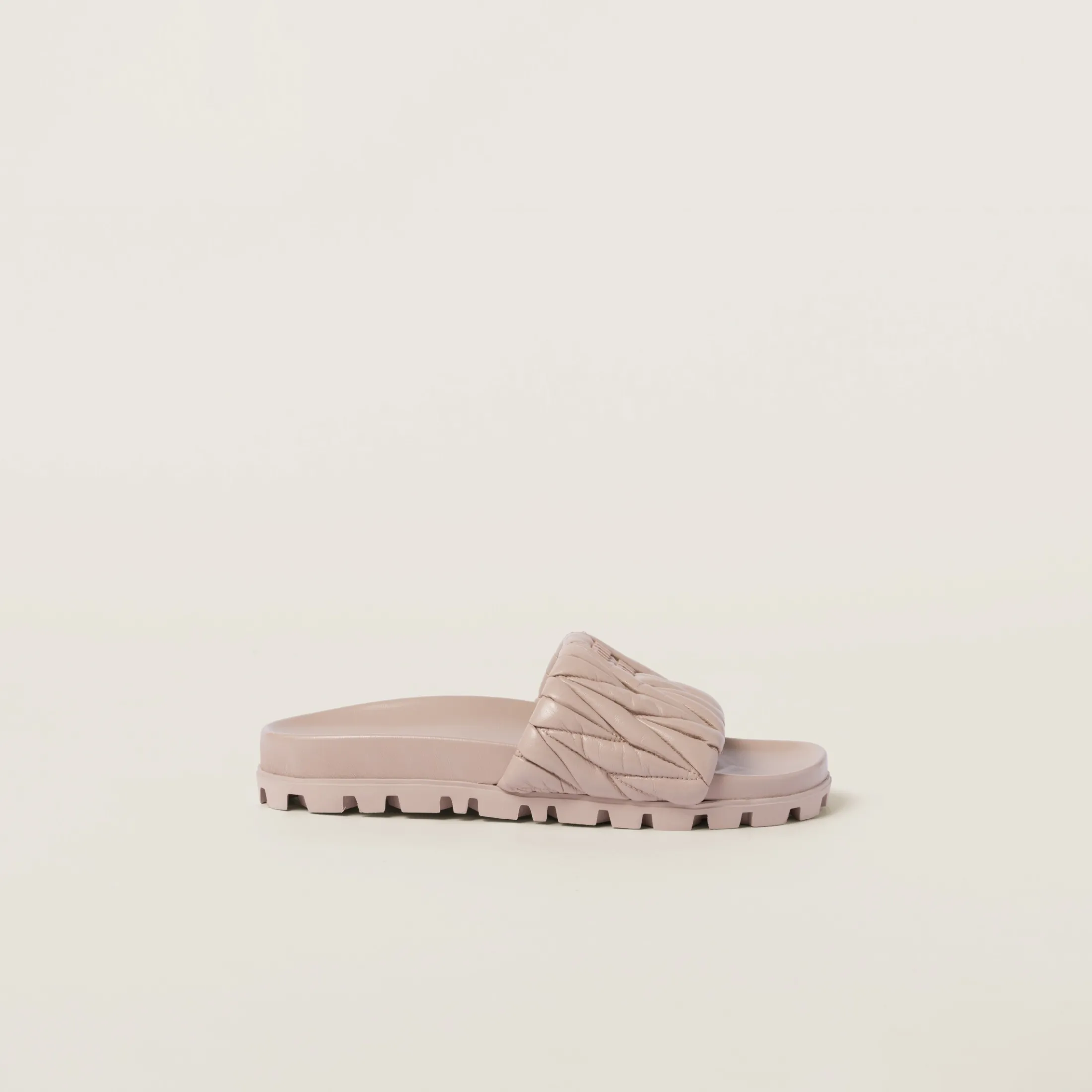 Water Lily Matelassé Nappa Leather Slides | Miu Miu