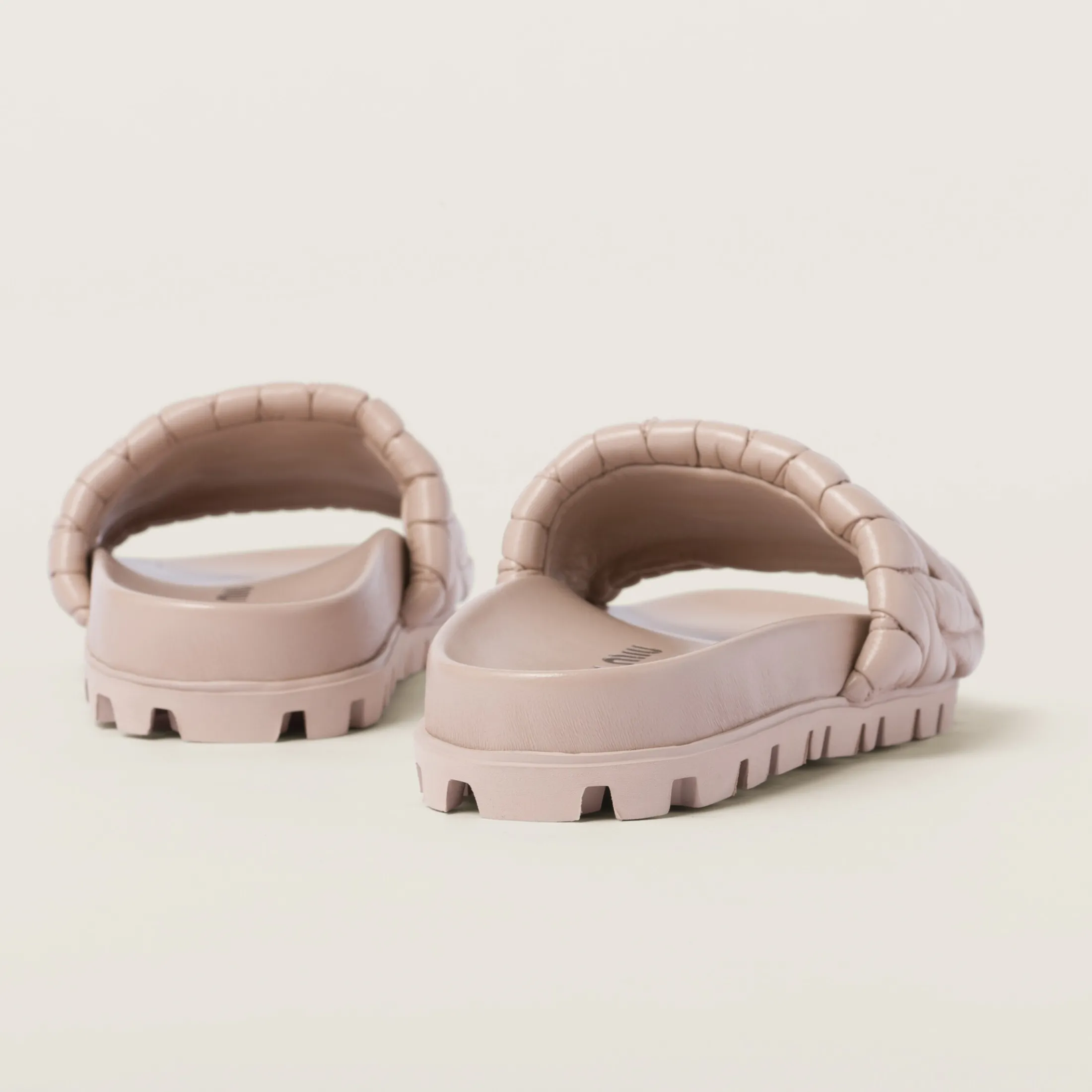 Water Lily Matelassé Nappa Leather Slides | Miu Miu