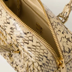 Waxy White Arcadie Whips-print Ayers Snakeskin Bag | Miu Miu