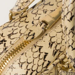 Waxy White Arcadie Whips-print Ayers Snakeskin Bag | Miu Miu