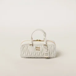 White Arcadie Matelassé Nappa Leather Bag | Miu Miu