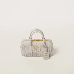 White Arcadie Matelassé Nappa Leather Bag | Miu Miu