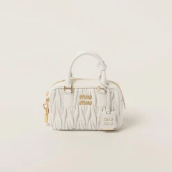 White Arcadie Matelassé Nappa Leather Bag | Miu Miu