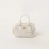 White Arcadie Matelassé Nappa Leather Bag | Miu Miu